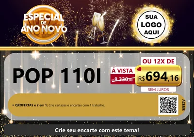 Modelo de Cartaz para Cartaz A4 Horizontal com o tema Especial de Ano Novo para Concessionaria de Motos