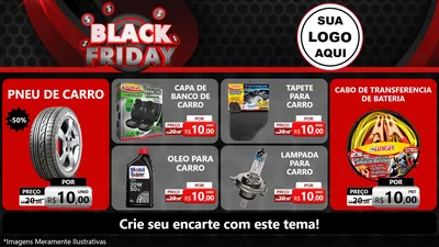 Modelo de TV para TV Horizontal com o tema Black Friday para Auto peças