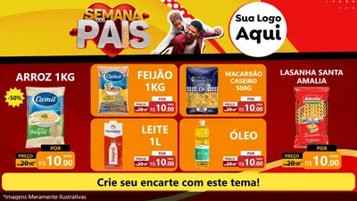 Modelo de TV para TV Horizontal com o tema Semana Dos Pais para Supermercado