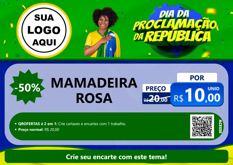 Modelo de Cartaz para Cartaz A4 Horizontal com o tema Dia Da Proclamação Da República para Bebês