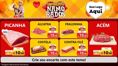 Modelo de TV para TV Horizontal com o tema Arraiá dos Namorados para Açougue
