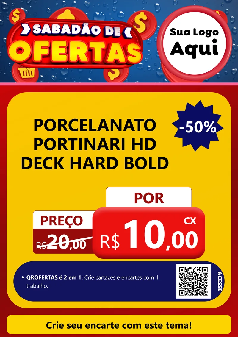 Modelo de Cartaz para Cartaz A4 Vertical com o tema Sabadão de Ofertas para Pisos e revestimentos