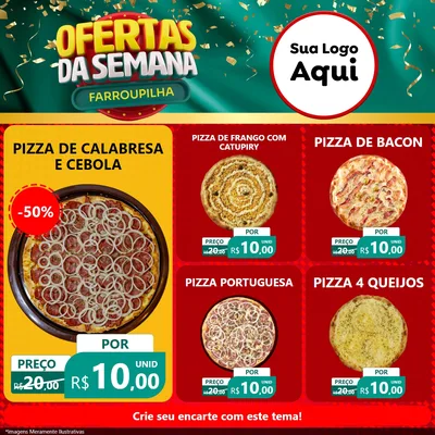 Modelo de Rede Social para Feed Facebook com o tema Ofertas da Semana Farroupilha para Pizzaria