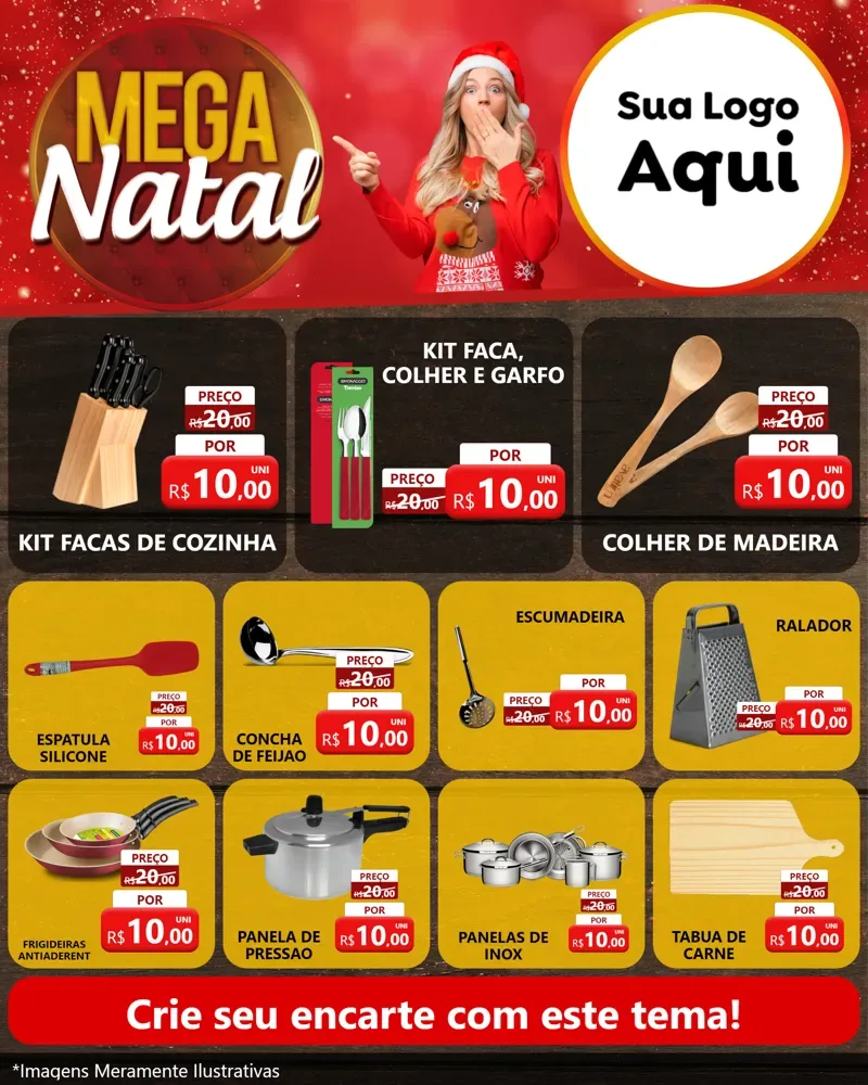 Modelo de Rede Social para Feed Instagram com o tema Mega Natal para Utilidades Domésticas