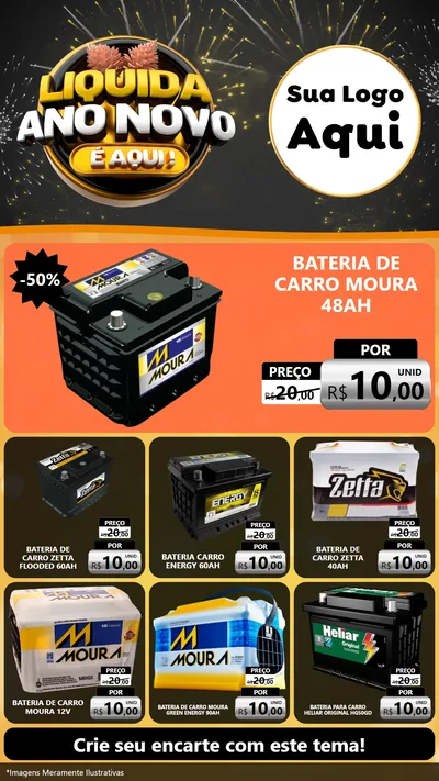 Modelo de Rede Social para Stories com o tema Liquida Ano Novo É Aqui! para Baterias Elétricas