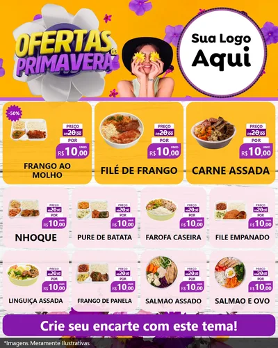 Modelo de Rede Social para Feed Instagram com o tema Ofertas Da Primavera para Restaurante
