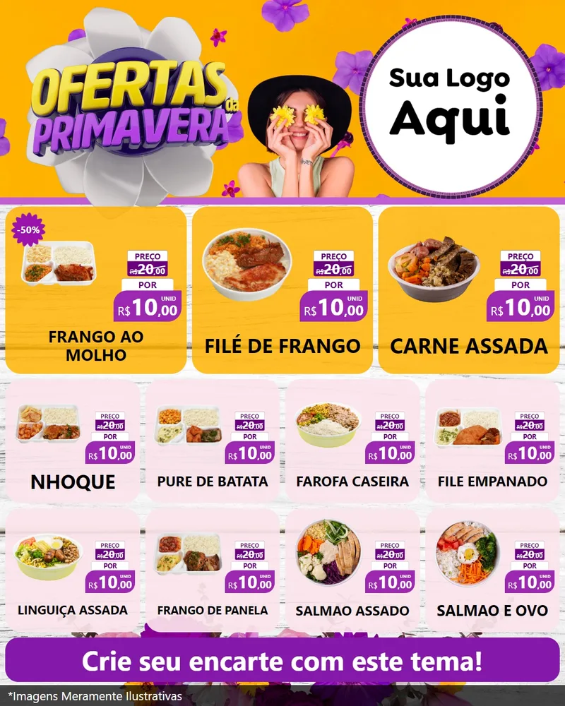 Modelo de Rede Social para Feed Instagram com o tema Ofertas Da Primavera para Restaurante