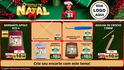 Modelo de TV para TV Horizontal com o tema Ofertas de Natal para Armarinho e Aviamentos