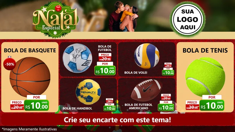 Modelo de TV para TV Horizontal com o tema Natal Especial para Artigos Esportivos