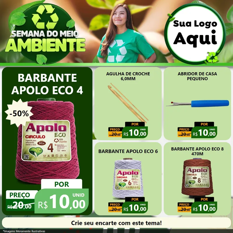 Modelo de Rede Social para Feed Facebook com o tema Semana do Meio Ambiente para Armarinho e Aviamentos