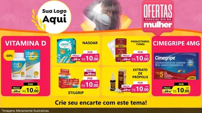 Modelo de TV para TV Horizontal com o tema Ofertas - Especial Dia Das Mulheres para Farmácia