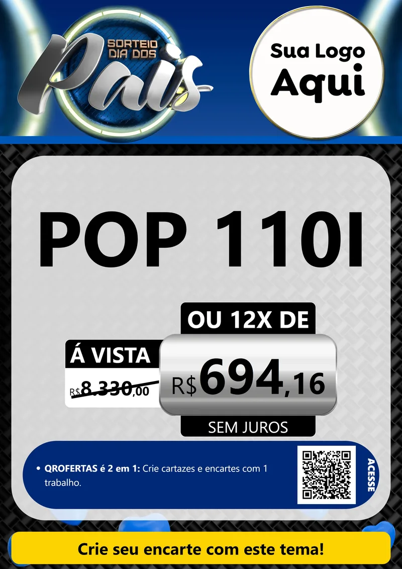Modelo de Cartaz para Cartaz A4 Vertical com o tema Sorteio Dia Dos Pais para Concessionaria de Motos
