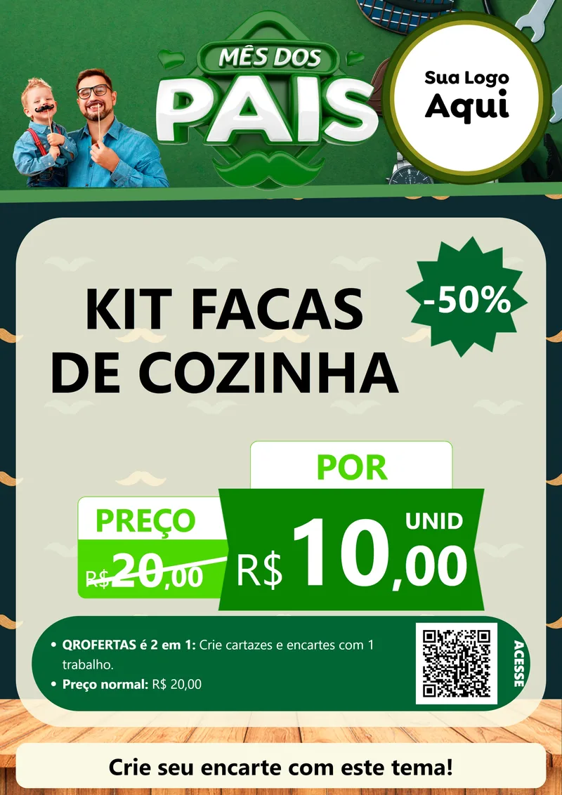 Modelo de Cartaz para Cartaz A4 Vertical com o tema Mês dos Pais para Utilidades Domésticas
