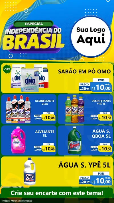 Modelo de TV para TV Vertical com o tema Especial Independência do Brasil para Produtos de Limpeza