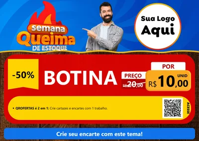Modelo de Cartaz para Cartaz A4 Horizontal com o tema Semana Queima de Estoque para Agropecuária