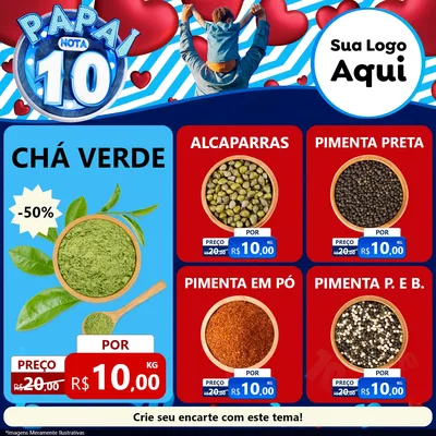 Modelo de Rede Social para Feed Facebook com o tema Papai Nota 10 para Produtos Naturais