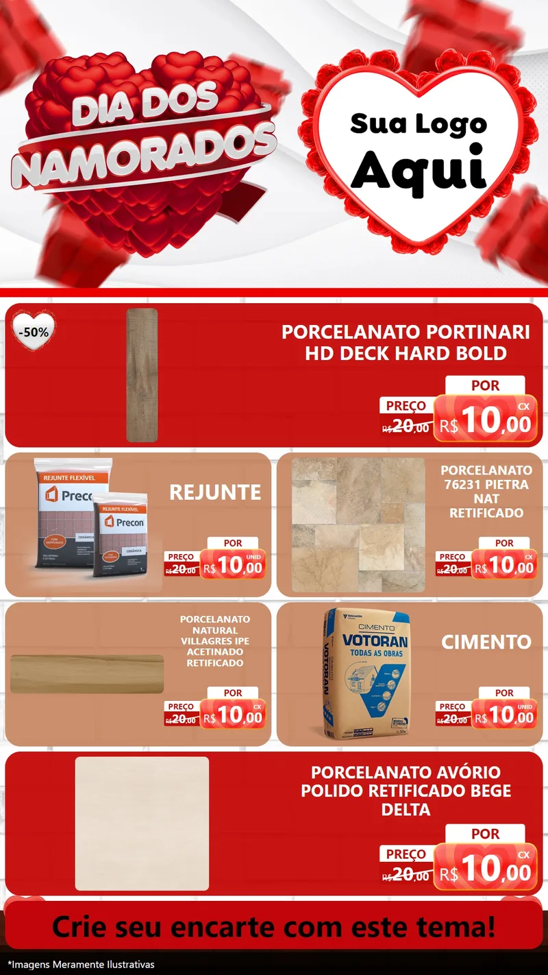 Modelo de TV para TV Vertical com o tema Dia dos Namorados para Pisos e revestimentos