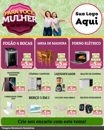 Modelo de Rede Social para Feed Instagram com o tema Para Você Mulher para Móveis e Eletro