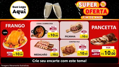 Modelo de TV para TV Horizontal com o tema Super Oferta Fim de Ano para Assados