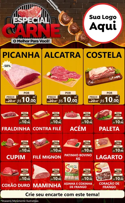 Modelo de Encarte para Encarte Grande com o tema Especial da Carne - O melhor para você! para Açougue