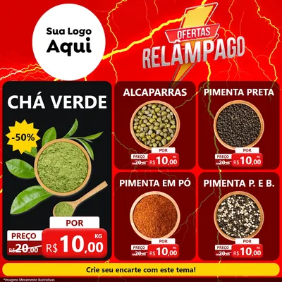 Modelo de Rede Social para Feed Facebook com o tema Ofertas Relâmpago para Produtos Naturais