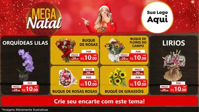 Modelo de TV para TV Horizontal com o tema Mega Natal para Floricultura e jardim