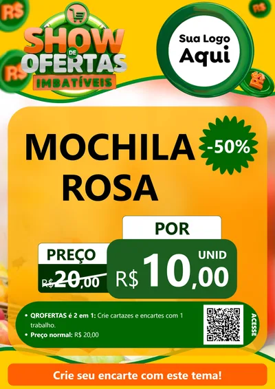 Modelo de Cartaz para Cartaz A4 Vertical com o tema Show de Ofertas Imbatíveis para Papelaria