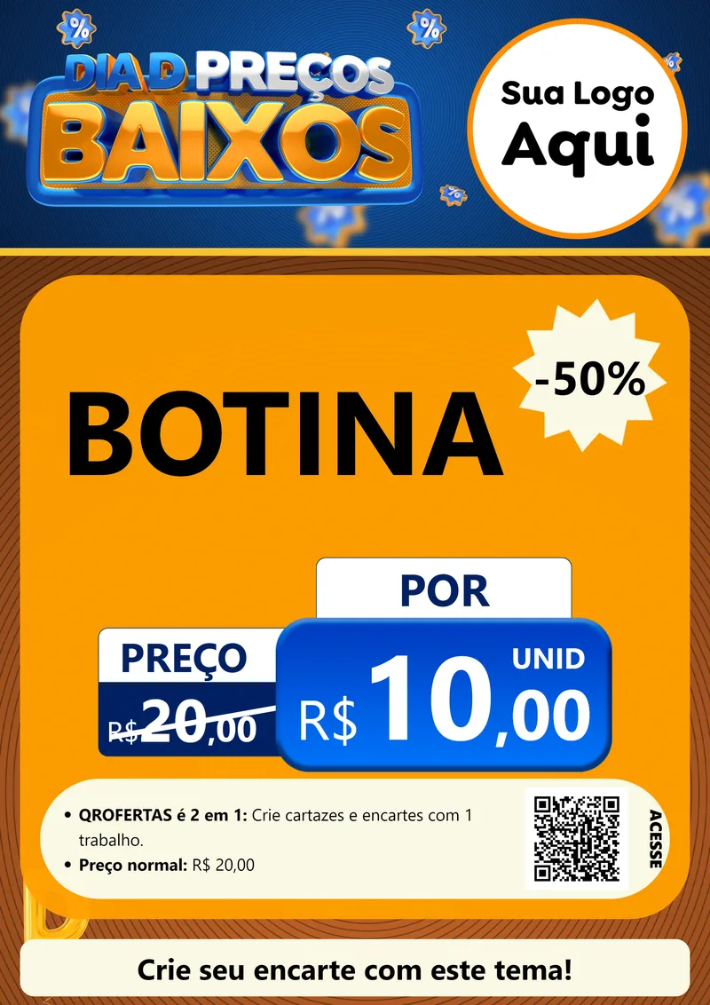 Modelo de Cartaz para Cartaz A4 Vertical com o tema Dia D Preço Baixo para Agropecuária