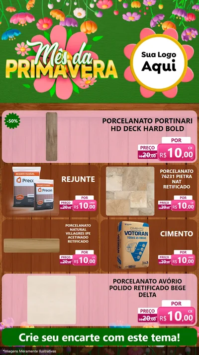 Modelo de TV para TV Vertical com o tema Mês da Primavera para Pisos e revestimentos