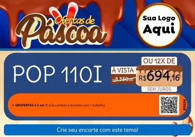 Modelo de Cartaz para Cartaz A4 Horizontal com o tema Ofertas de Páscoa para Concessionaria de Motos