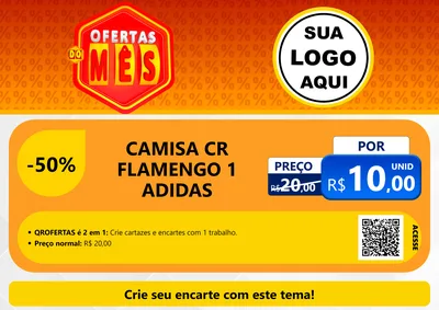 Modelo de Cartaz para Cartaz A4 Horizontal com o tema Ofertas do Mês para Roupas e acessórios