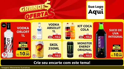 Modelo de TV para TV Horizontal com o tema Grandes Ofertas para Distribuidora de bebidas