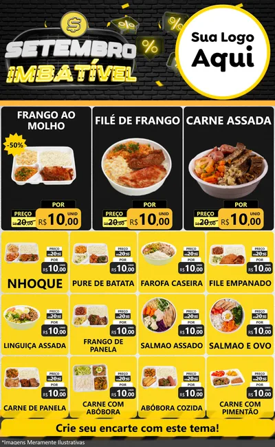 Modelo de Encarte para Encarte Grande com o tema Setembro Imbatível para Restaurante