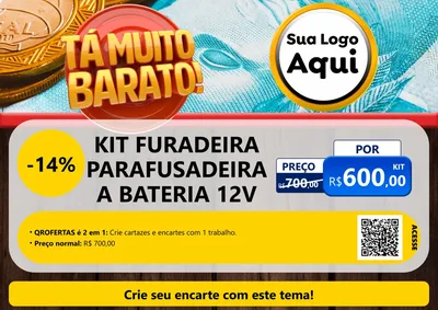 Modelo de Cartaz para Cartaz A4 Horizontal com o tema Está Muito Barato para Maquinas e Ferramentas