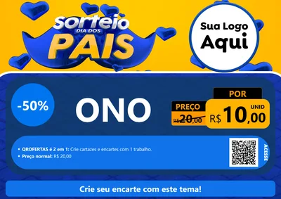 Modelo de Cartaz para Cartaz A4 Horizontal com o tema Sorteio Dia dos Pais para Óticas