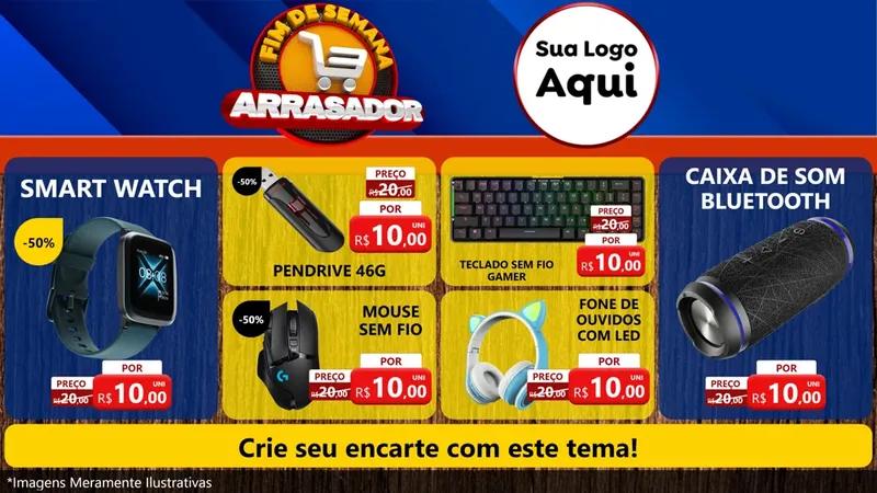 Modelo de TV para TV Horizontal com o tema Fim De Semana Arrasador para Informática