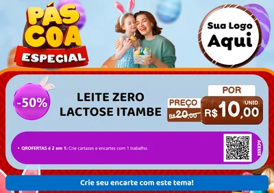 Modelo de Cartaz para Cartaz A4 Horizontal com o tema Páscoa Especial para Frios e Laticínios