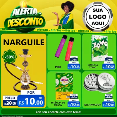 Modelo de Rede Social para Feed Facebook com o tema Alerta de Desconto para Tabacaria