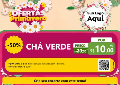 Modelo de Cartaz para Cartaz A4 Horizontal com o tema Ofertas de Primavera para Produtos Naturais