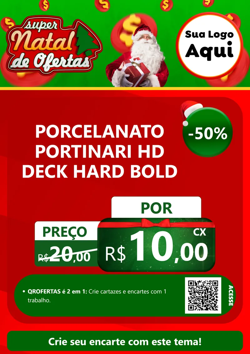 Modelo de Cartaz para Cartaz A4 Vertical com o tema Super Natal de Ofertas para Pisos e revestimentos
