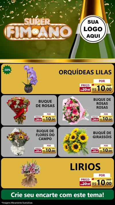 Modelo de TV para TV Vertical com o tema Super Fim de Ano para Floricultura e jardim