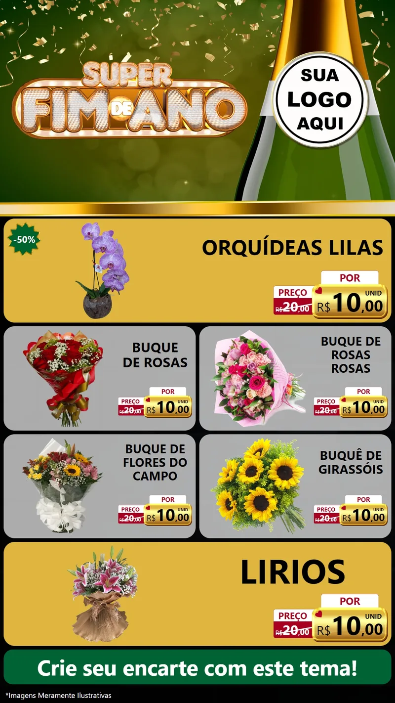Modelo de TV para TV Vertical com o tema Super Fim de Ano para Floricultura e jardim