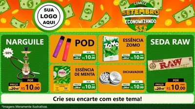 Modelo de TV para TV Horizontal com o tema Comece Setembro Economizando para Tabacaria