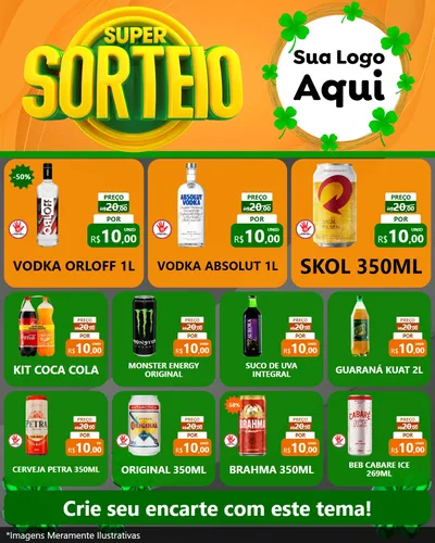 Modelo de Rede Social para Feed Instagram com o tema Super Sorteio para Distribuidora de bebidas