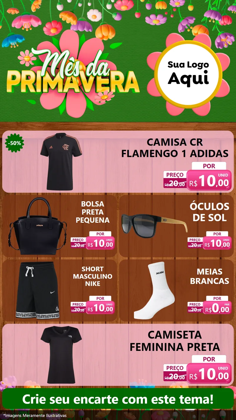 Modelo de TV para TV Vertical com o tema Mês da Primavera para Roupas e acessórios