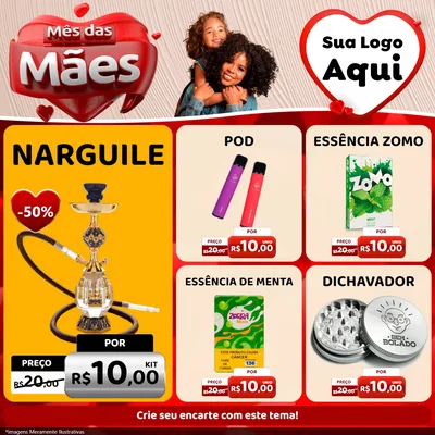 Modelo de Rede Social para Feed Facebook com o tema Mês das Mães para Tabacaria