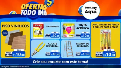 Modelo de TV para TV Horizontal com o tema Ofertas Todo Dia para Material para Construção