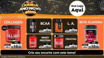 Modelo de TV para TV Horizontal com o tema Liquida Ano Novo É Aqui! para Suplementos alimentares