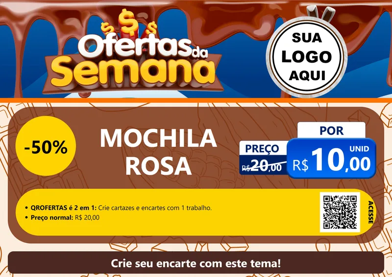 Modelo de Cartaz para Cartaz A4 Horizontal com o tema Ofertas da Semana - Páscoa para Papelaria