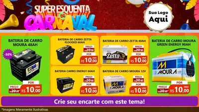 Modelo de TV para TV Horizontal com o tema Super Esquenta de Carnaval para Baterias Elétricas